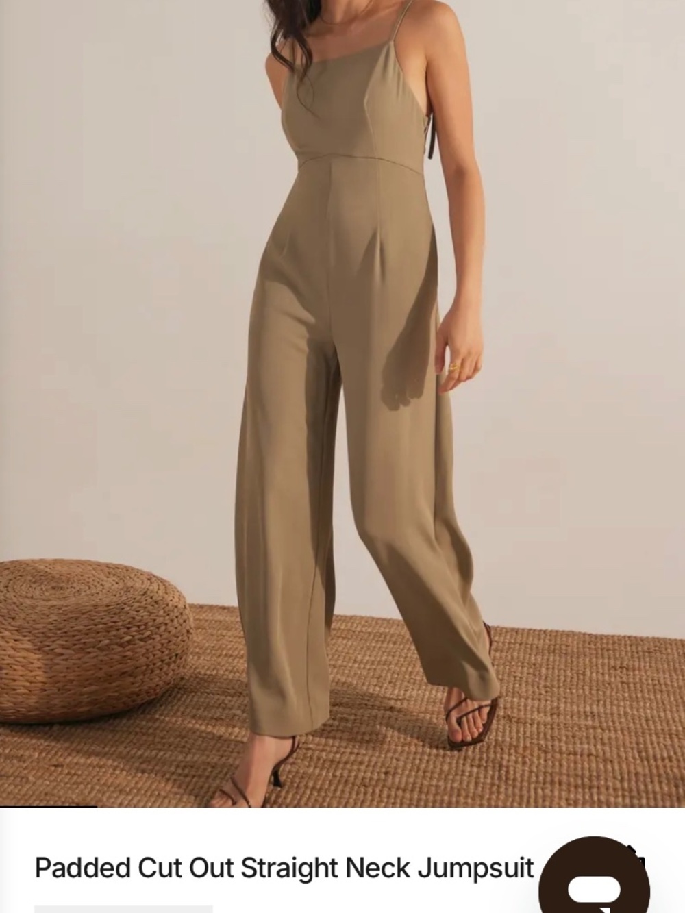 Love Bonito Straight Neck Jumpsuit - Clay color